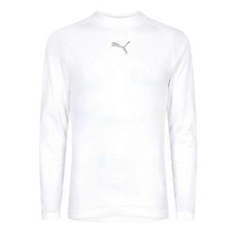 Camiseta térmica masculina Puma com gola redonda e logo.