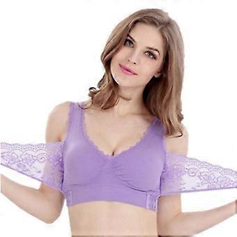 Femmes Sans couture Dentelle Sports Soutiens-gorge Croisé Front Side Buckle Lounge Bra Yoga Workout Activewear