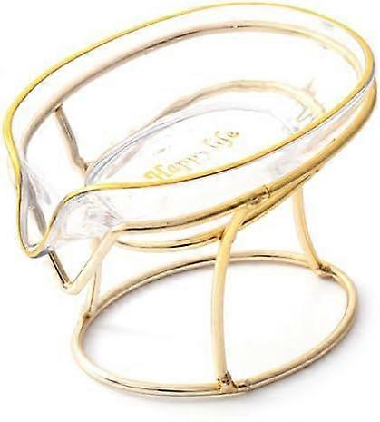 (Transparent)Simple Automatic draining Wrought Iron Transparent Gilding soap Box.Bathroom Storage Box.