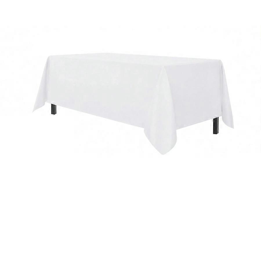 10PCS disposable white rectangular tablecloths, elegant and durable - splash-proof, wrinkle-resistant, washable polyester tablec
