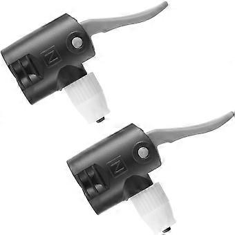 Adapter voor fietspomp met dubbele kop, 2 stuks Presta Schrader luchtventiel snelwisselmondstuk voor fietspomp, zwart, adapter voor fietsbandenventielen.