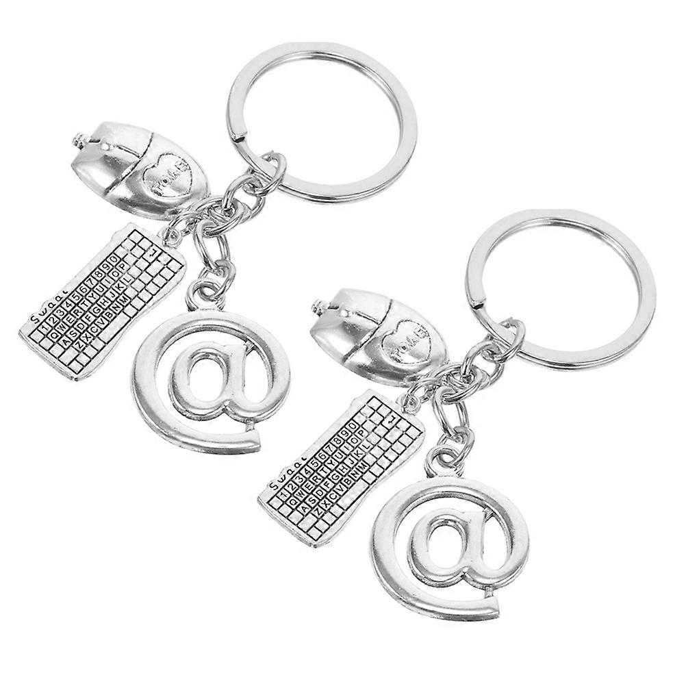 Computer Keychain Creative Alloy Keychain for Hanging Keys 2Pcs Set