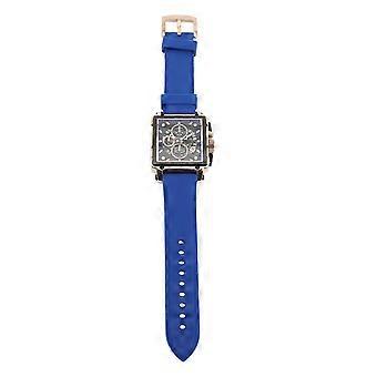 Men Quartz Watch Silicone Strap Water Resistant Luminous Fashion Casual Hollow Men Analog Chronograph Watch Blue