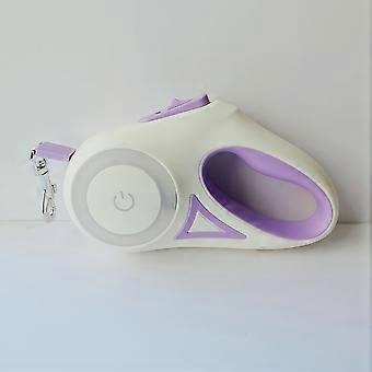 Retractable Dog Leash 10 Ft with LED Flashlight, One-Button Brake and Lock, Requires 2 AAA Batteries
