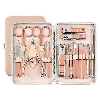 Manicure Pedicure Kit, 18pcs Professional Nail Clipper Set, Stainless Steel Cuticle Cutter, Used compatible with Manicure and Pedicure Tool Kits