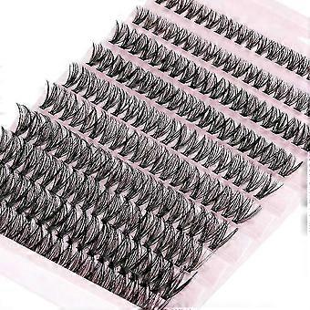 10er-Packung voluminöse künstliche Wimpern aus Kunstfasern, 8–16 mm, U-Form für Braut-Make-up