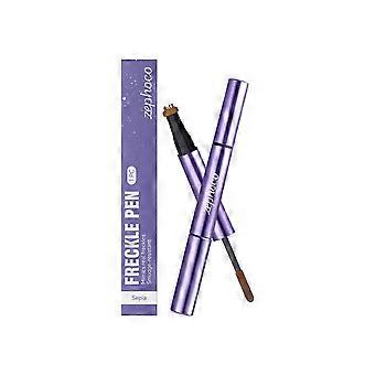 Stylo à faux taches de rousseur Zephoco marron naturel, effet fausses taches de rousseur naturelles avec affichage clair des couleurs, stylo de maquillage créatif pour un usage quotidien