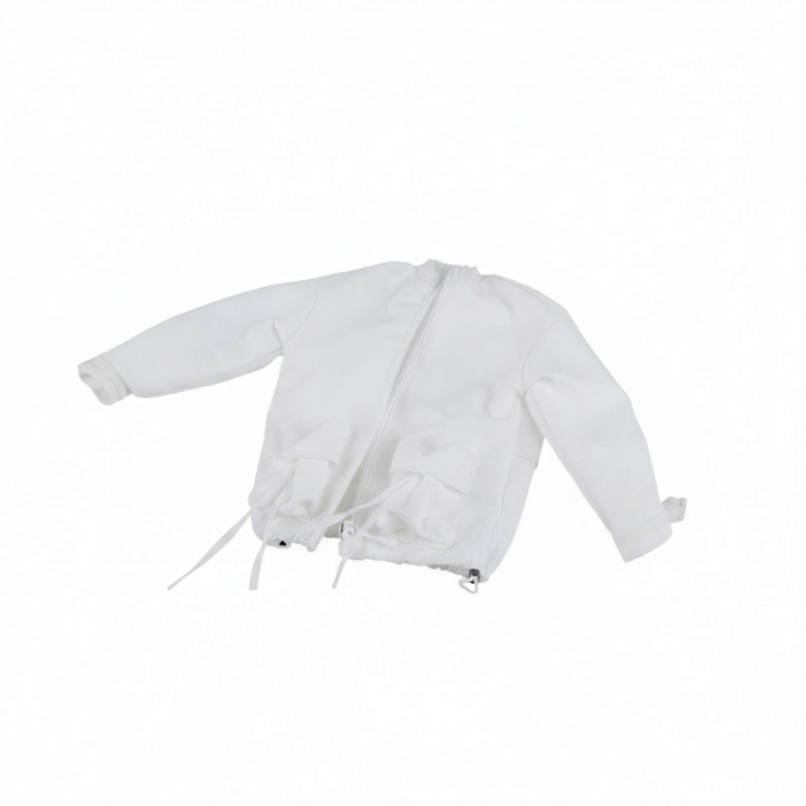 Mini Zip-Front Coat Solid Color Doll Outer Jacket Slightly Loose Fit