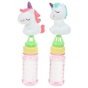 Unicorn Bubble Wands 2 Pack 18cm PVC Kids Water Toys for Indoor Outdoor Play Birthday Party Favors Fun Activity
