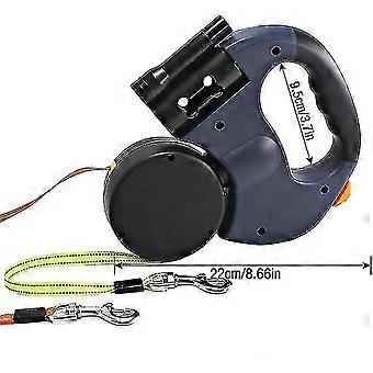 Retractable Double Dog Leash, 3m Double Dog Leash Compatible With Two Dogs Flexible Double Dog Leash With Non-slip Handle, Compatible With Small And M