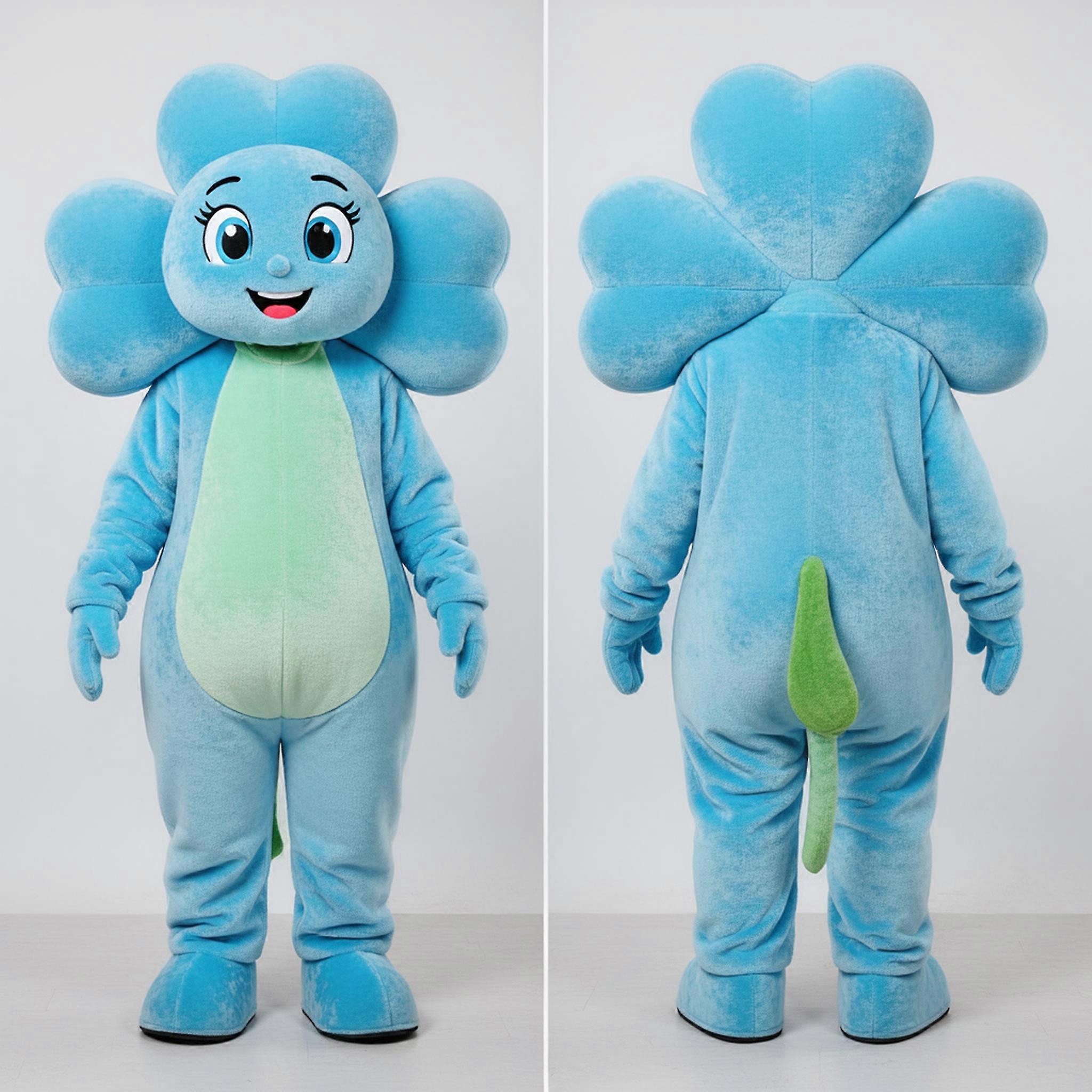 MASTICOT Sky Blue Lucky Four Leaf Clover Mascot