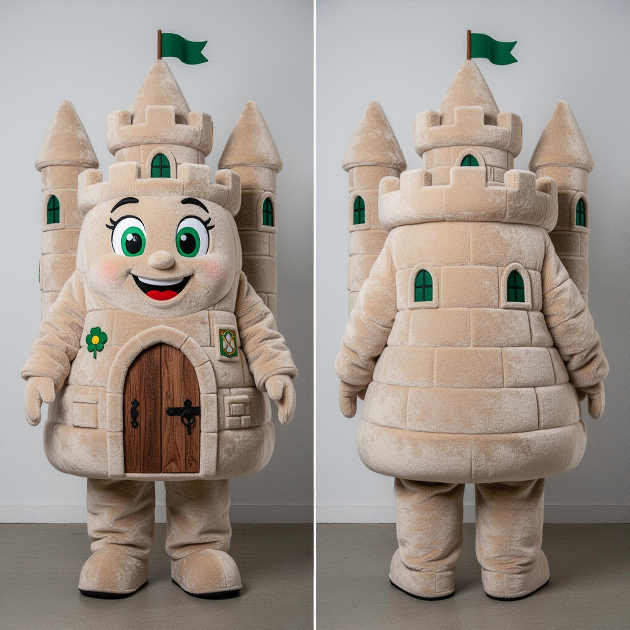 MASTICOT Beige Rounded Irish Castle Mascot