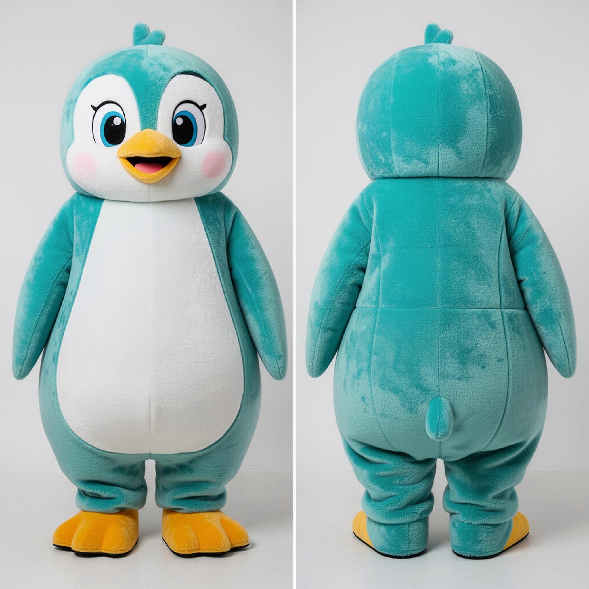 MASTICOT Turquoise Plush Penguin Mascot