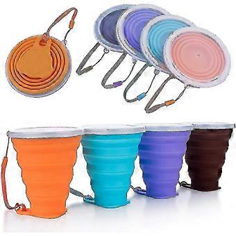 Silicone Collapsible Travel Cup - Silicone Folding Camping Cup With Lids 25-26s