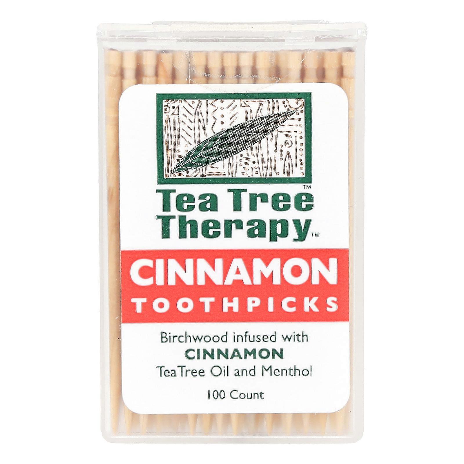 4 x Tea Tree Therapy, Toothpicks, Cinnamon , 100 Count
