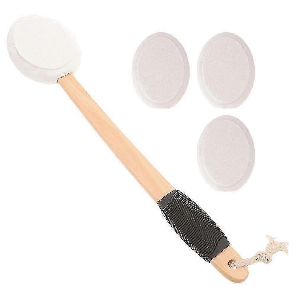 Back Brush Set compatible with Lotion Application with Detachable Replacement Heads