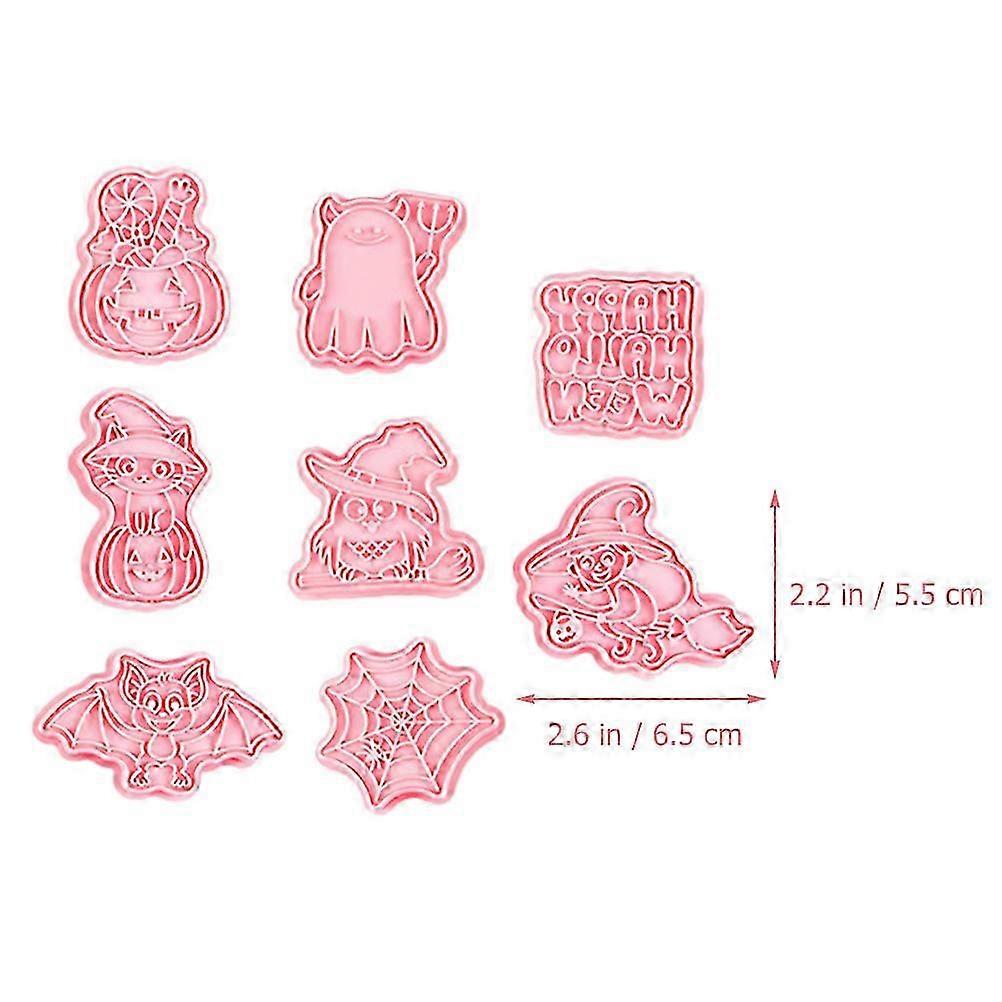 Pink Halloween Biscuit Pattern Maker 4Sets Cookie Stamp Baking Mold