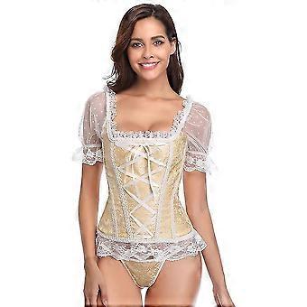 Women's Shapewear Princess Corset Lace Short Sleeve Corset Shapewear Vintage Court Costumes