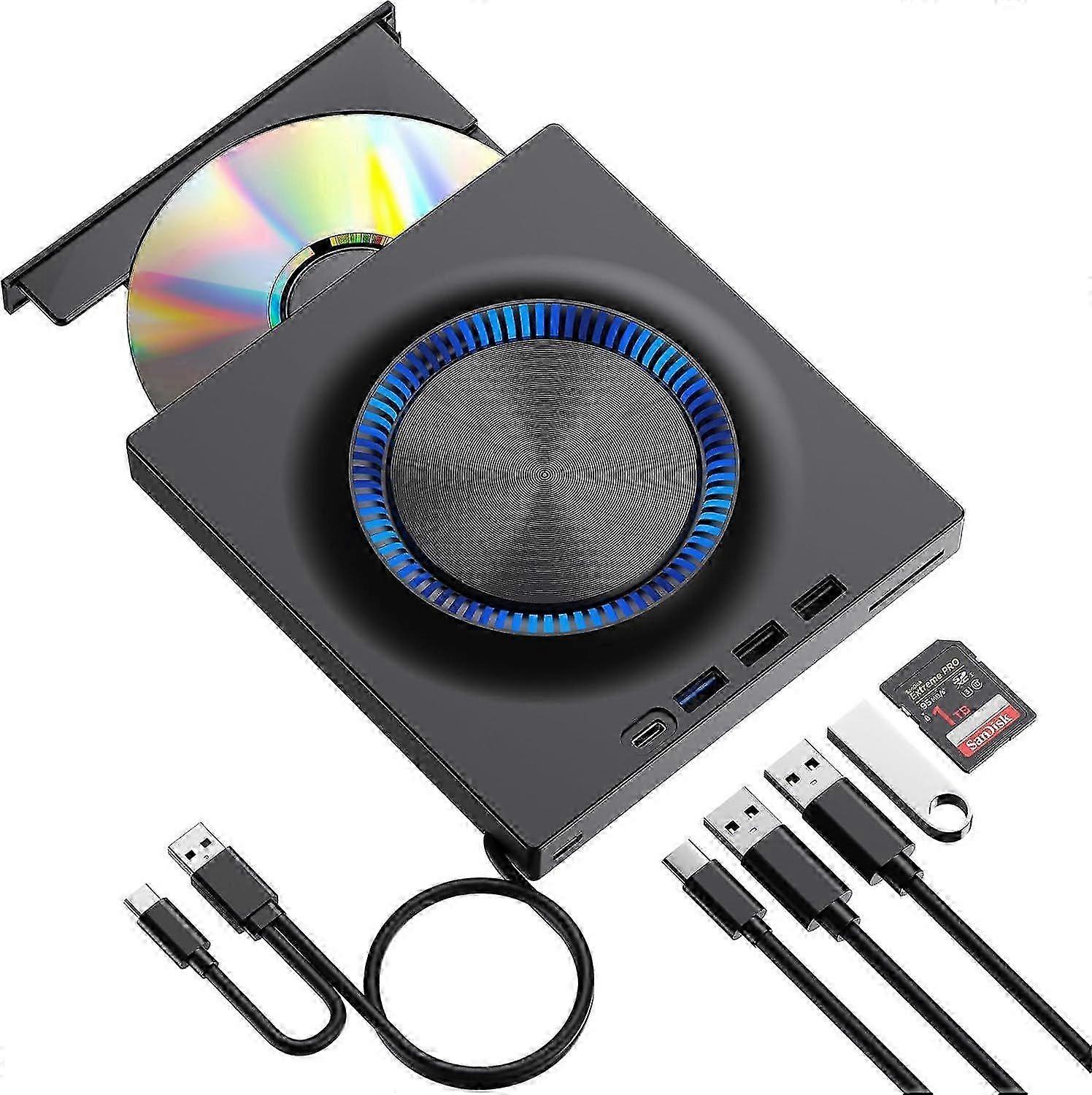 External DVD Burner With SD Reader Hub