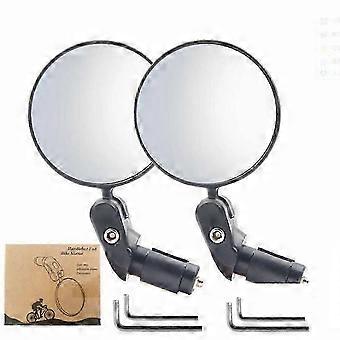 2 stuks fietsachteruitkijkspiegels, flexibel, 360° draaibaar en 180° inklapbaar, compatibel met sturen met een binnendiameter van 174-22 mm
