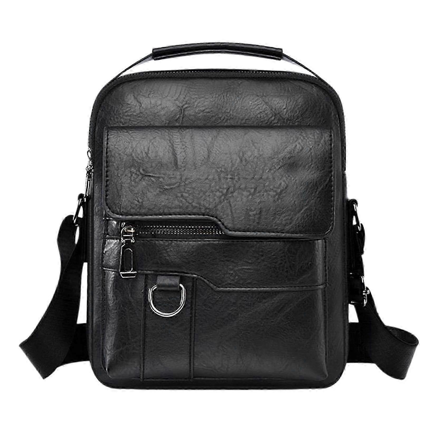 Large-Capacity Vertical Leather Crossbody Bag