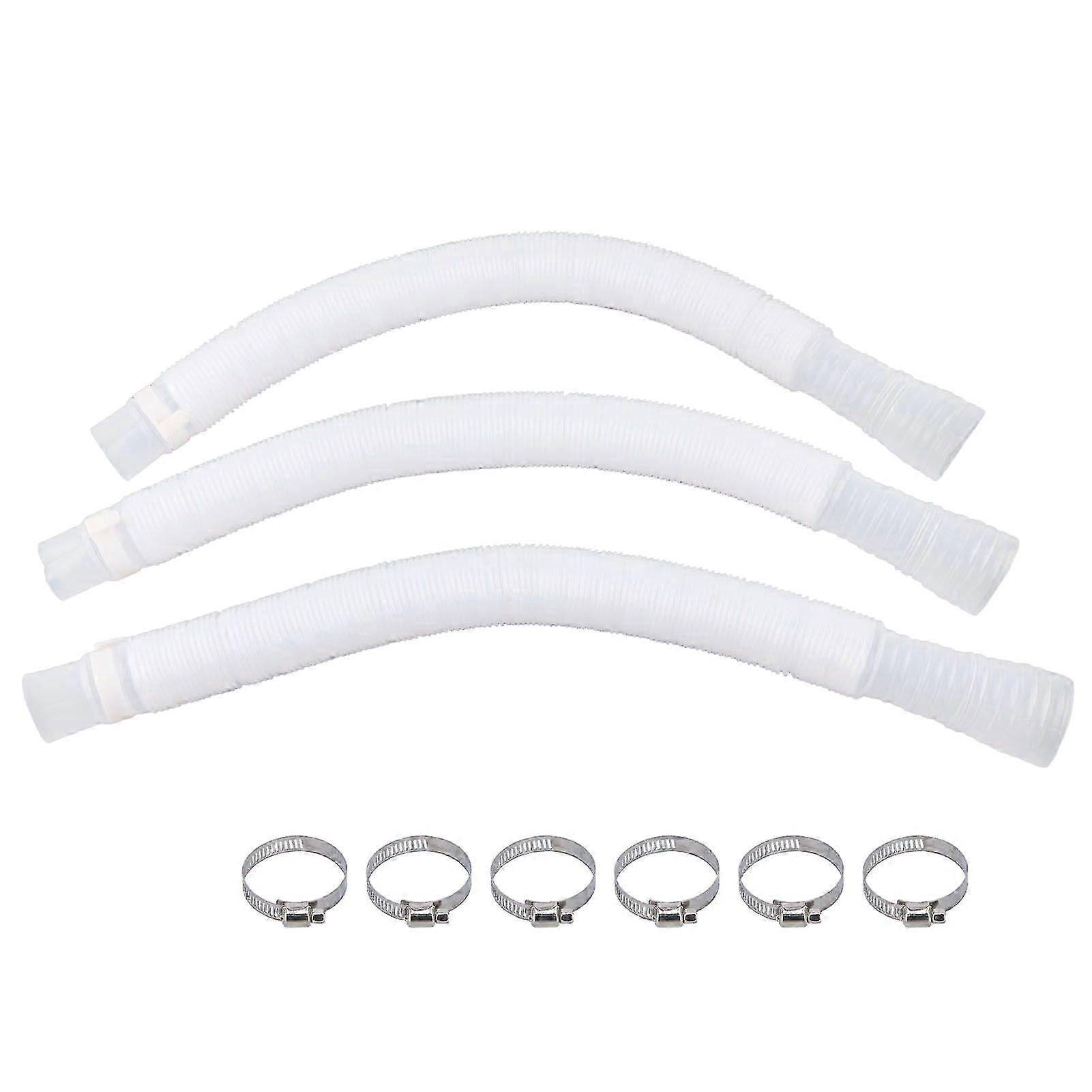 Pool Pump Hose 3Pcs Polyethylene Plastic Replacement Pressure Resistant Leak Proof