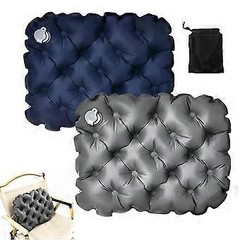 Set of 2 inflatable cushions, 47 x 37 x 7 cm, ultra-lightweight and foldable.