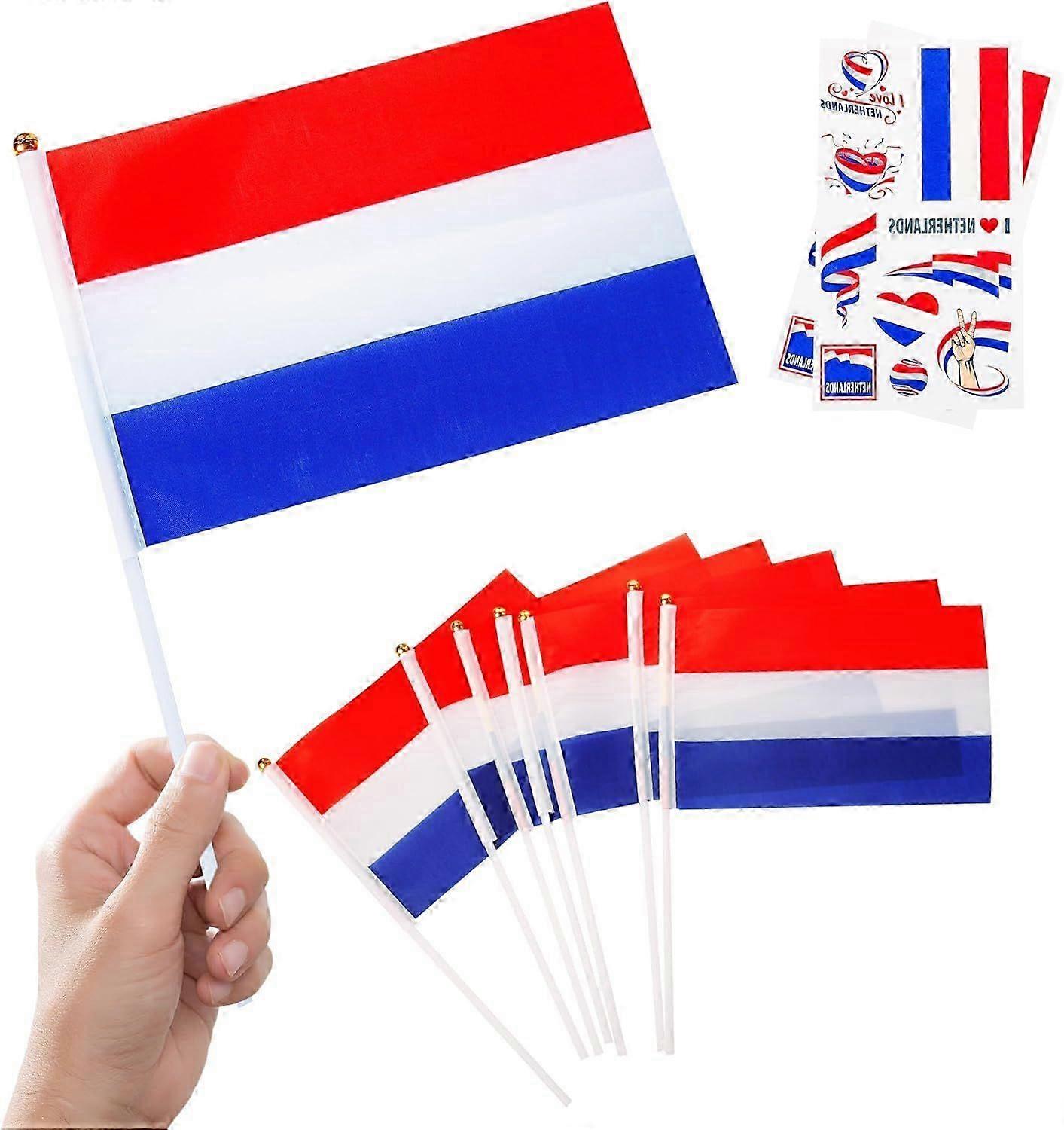 Netherlands Fan Flags 14x21cm 10 Pack