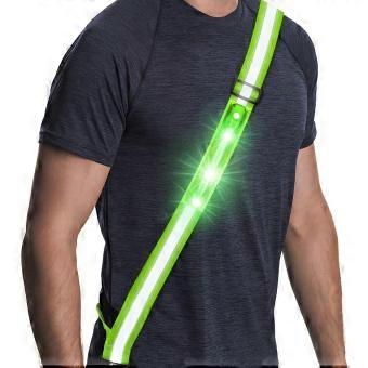 Reflective Walking Gear, Rechargeable Led Reflective Sash, Adjustable Night Walking Safety Gear, High Visibility Safety Lights for Walking at Night fo