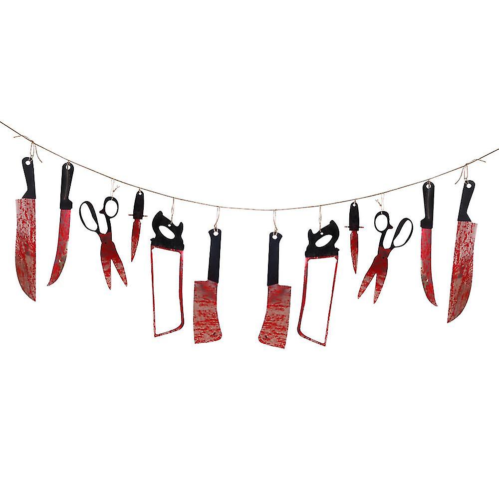 Halloween Banner Letter Pull Flag Decorations Bloody Backdrop Decorati