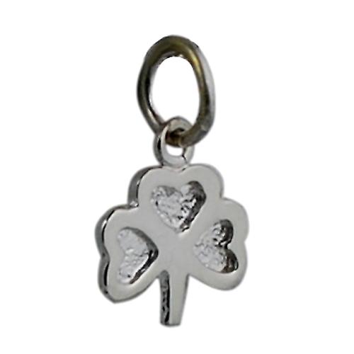 Silver 9x9mm plain Shamrock Pendant or Charm