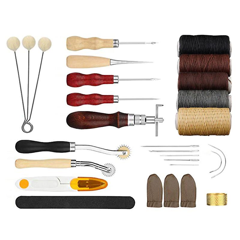 Professional Leather Tool Set 28 Pcs Tool Sewing Craft DIY Hand Stitching New