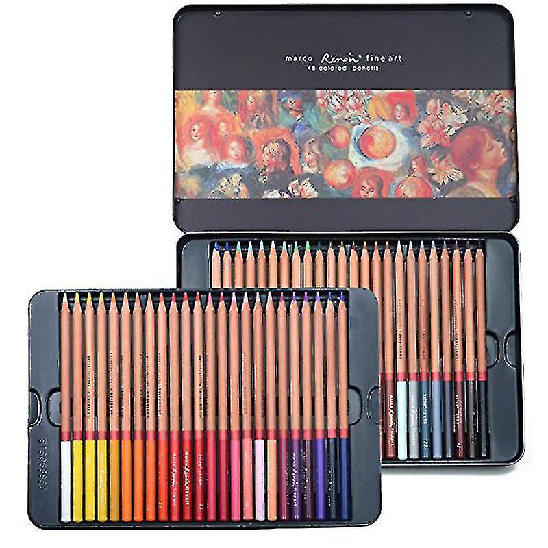 36/48/72pcs Oil Based Color Pencils Tin Case Drawing Set,high Quality Color Pigments,art Supplies