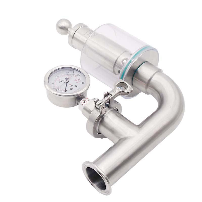 Pro Spunding Valve With Scale 0.2-2.2 Bar With Gauge 1.5"tri-clamp Sanitary 304 Ss