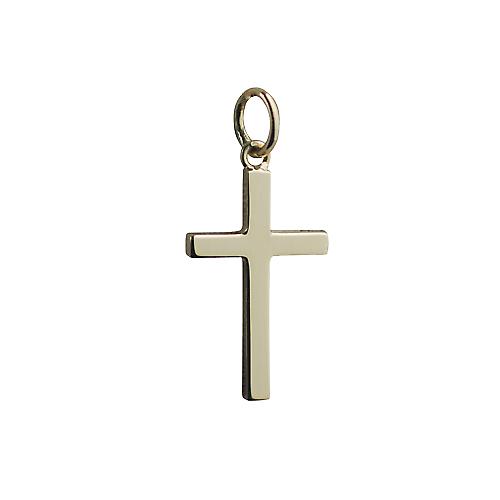 18ct Gold 20x12mm plain solid block Cross