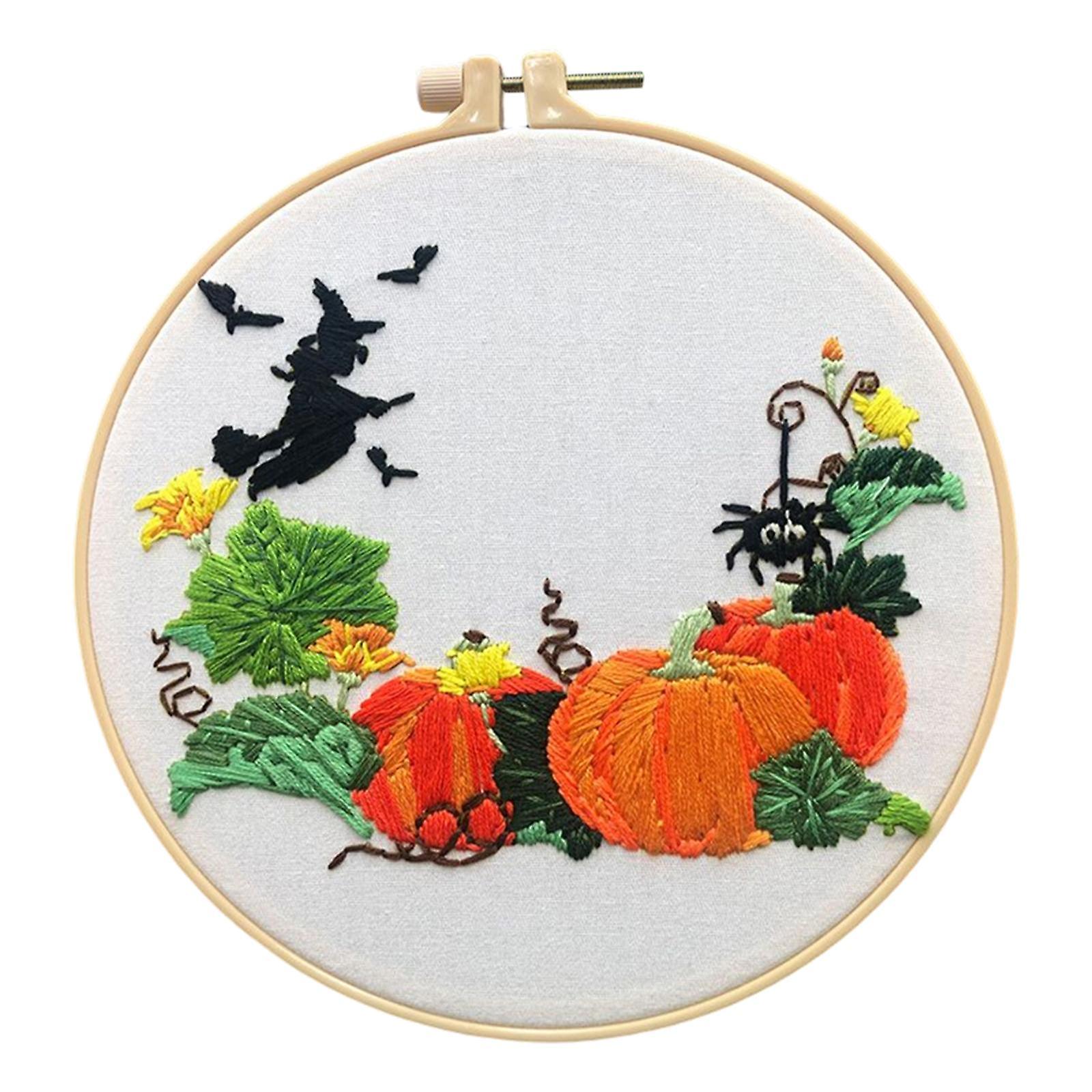 Κέντημα Starter Kit Halloween χειροτεχνία διακοσμήσεις σταυροβελονιά για ενήλικο φύλλο σφενδάμνου