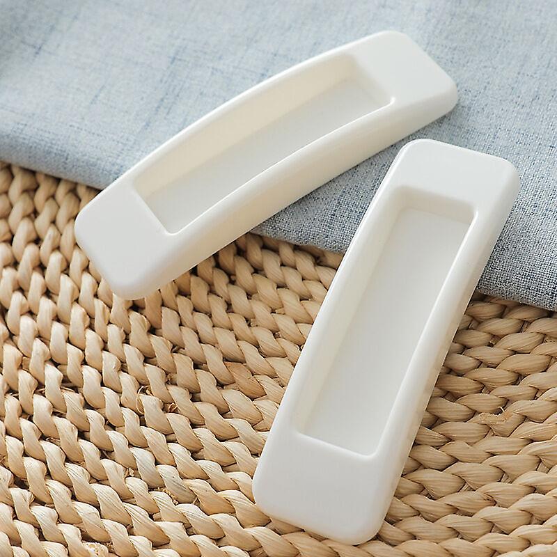 4 Pieces Self-adhesive Plastic Sliding Door Handle for Paste Type Doors and Windows Cabinets (11x3x1.4cm) White