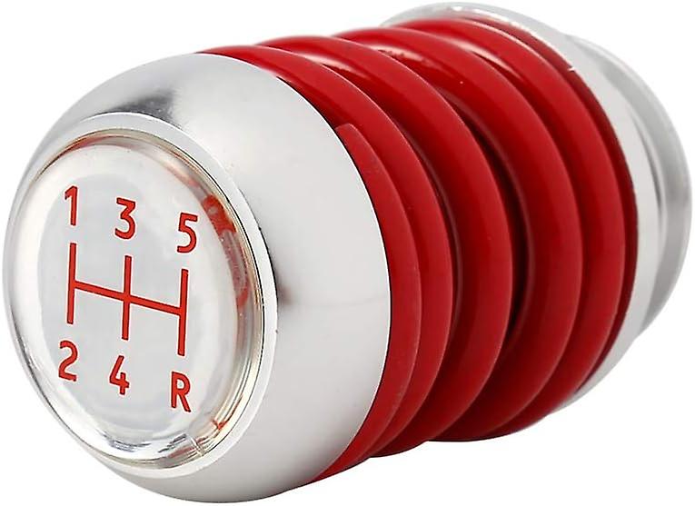 Spring Gear Shift Knob, Universal Aluminum Spring 5 Speed Manual Car Gear Shifter Stick Shift Knob Lever(1pcsred)