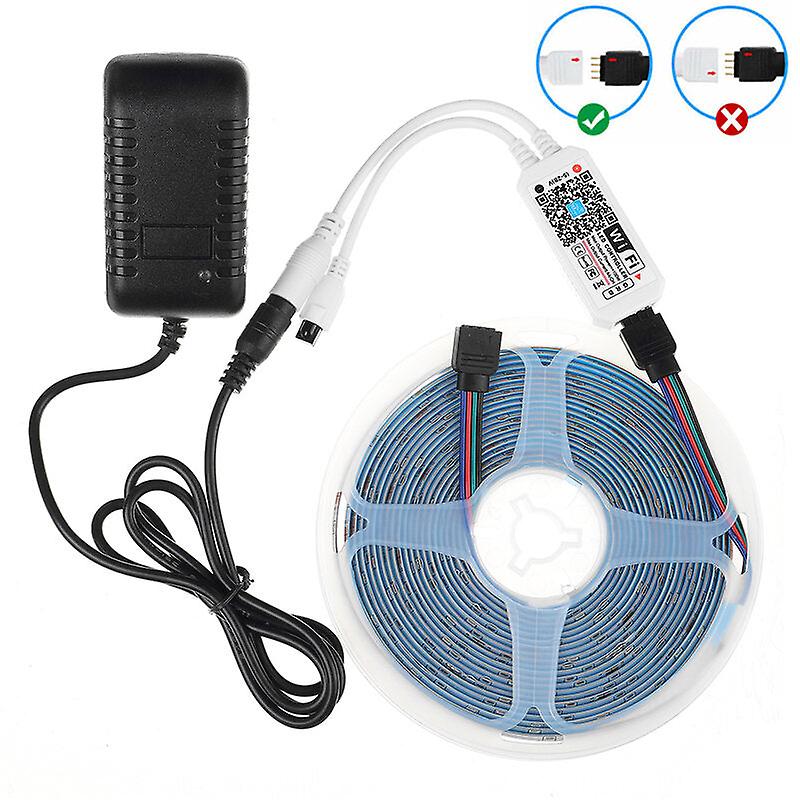 16Ft-66ft Led Strip Lights Kit, Music Sync, Wifi App, 44-key Remote Control For Room, 5m-20m Length