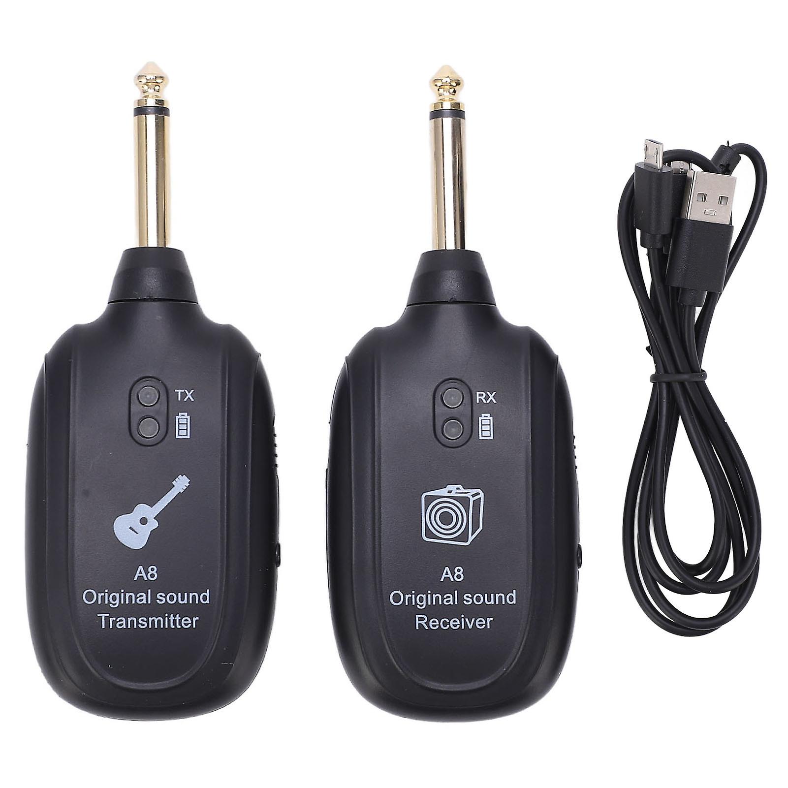 Wireless Guitar System Receiver Transmitter Rechargeable Pickup Accessory Set Kit