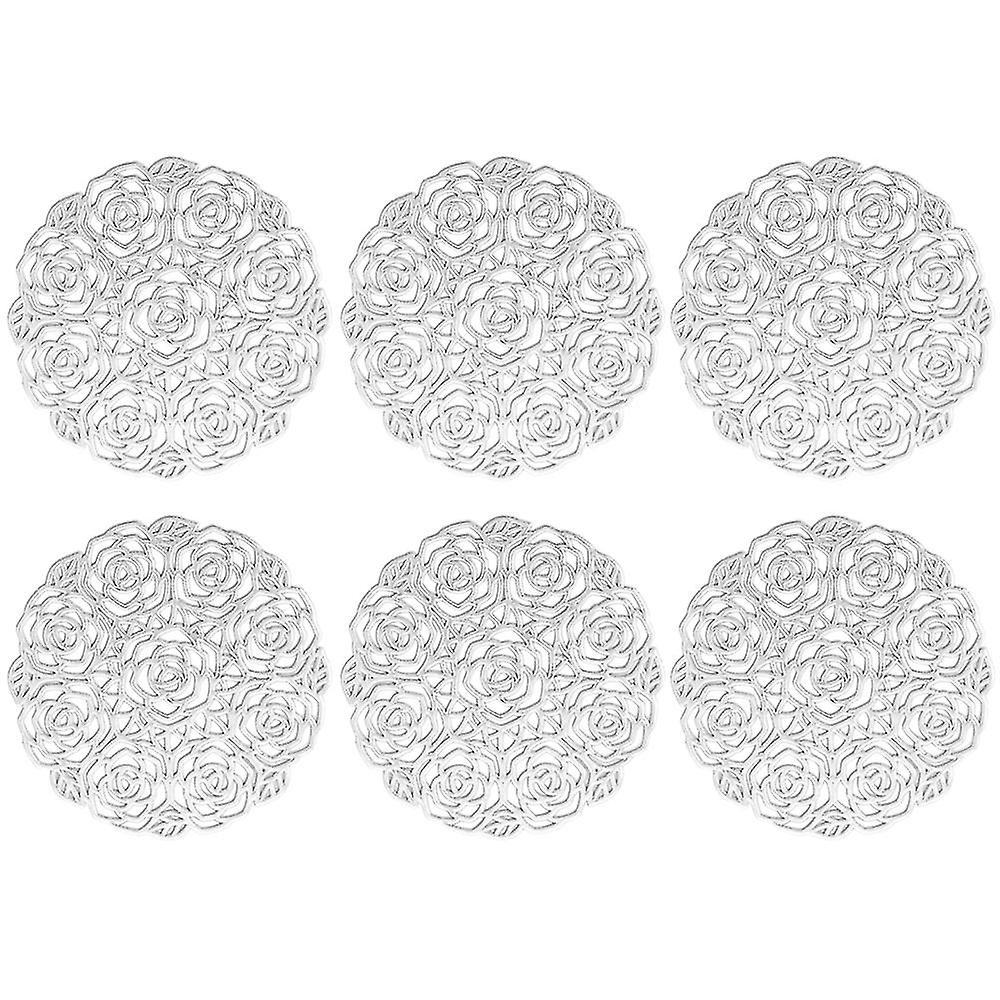 6pcs Hollow Pvc Coaster Table Mat For