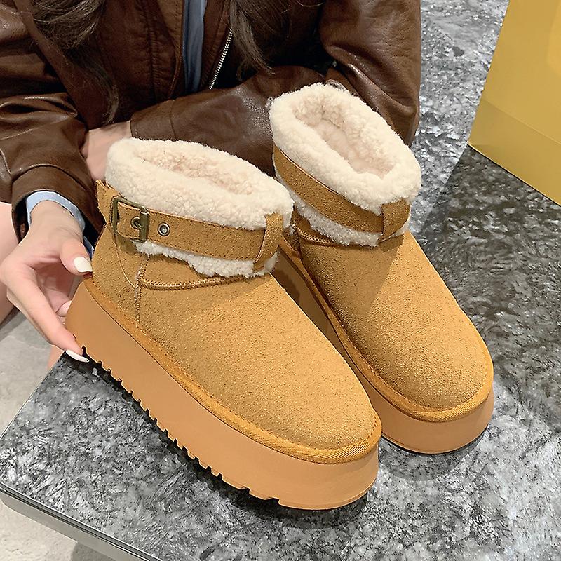 Women's Shoes Hipster Pull On Brown Boot +memory Foam