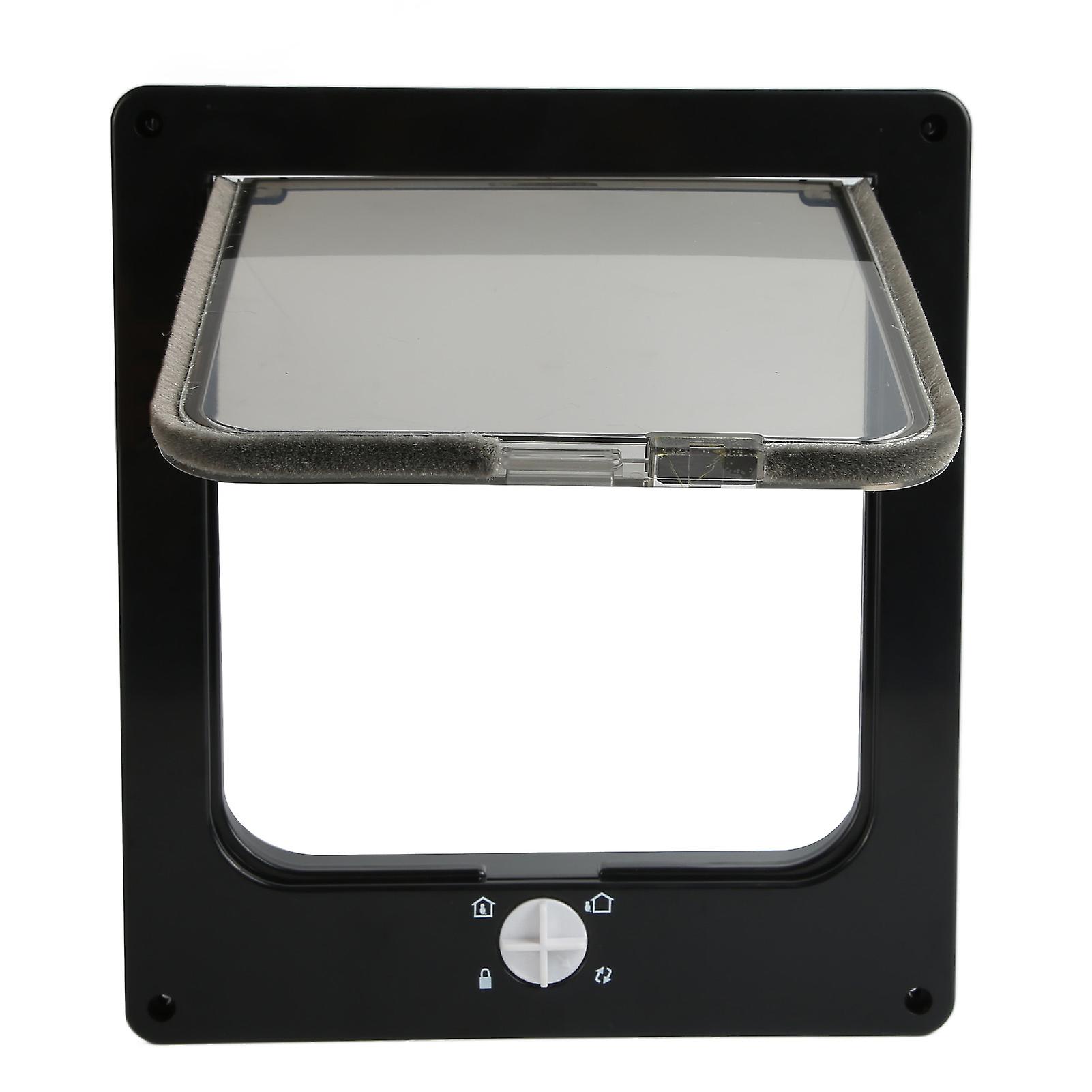 Wearproof XL Black Cat Door ABS Auto Window Closure Function