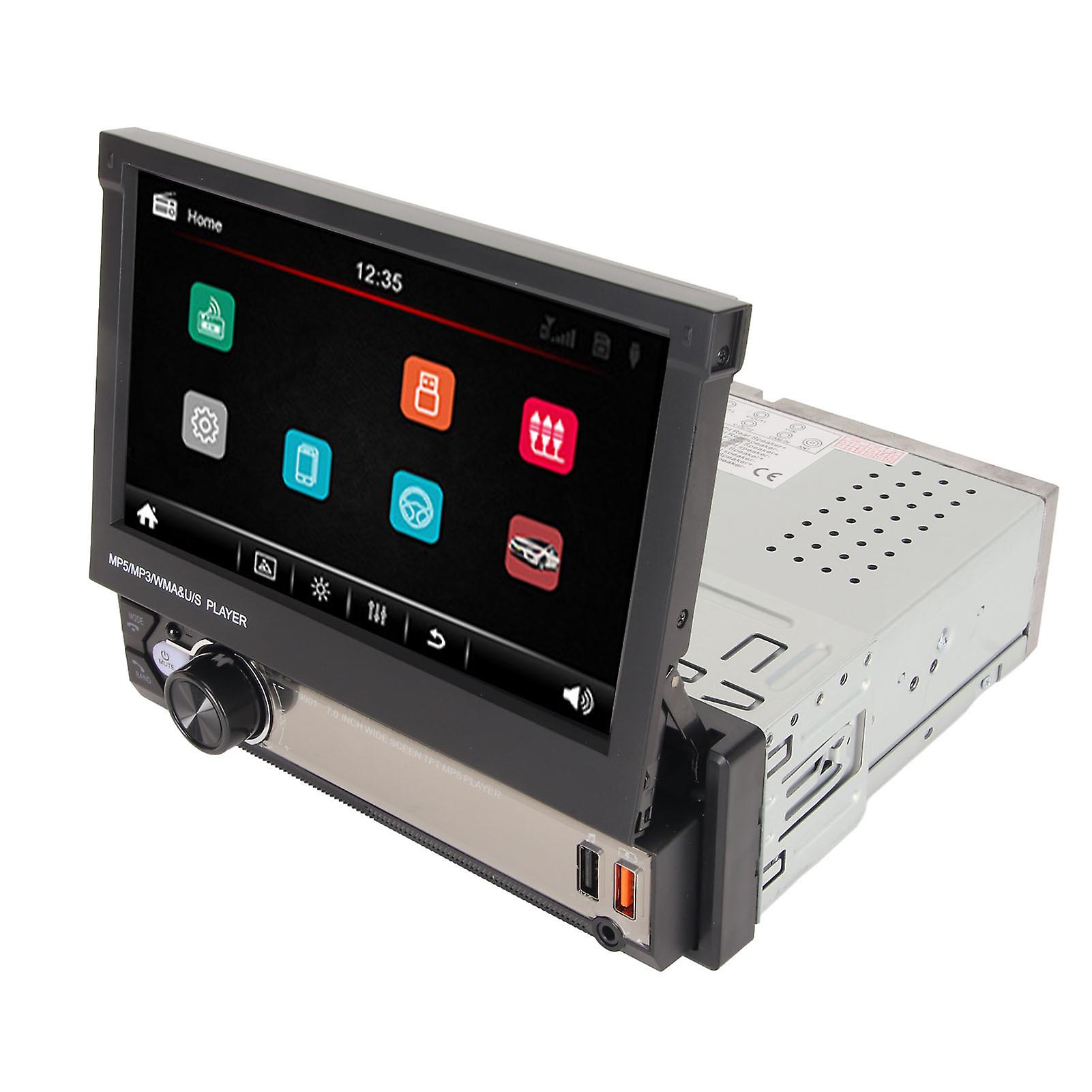 7in Car MP5 Player HD Retractable Screen 12 LED Backup Cameras Wireless Carplay for Android Auto Car Multimedia Player