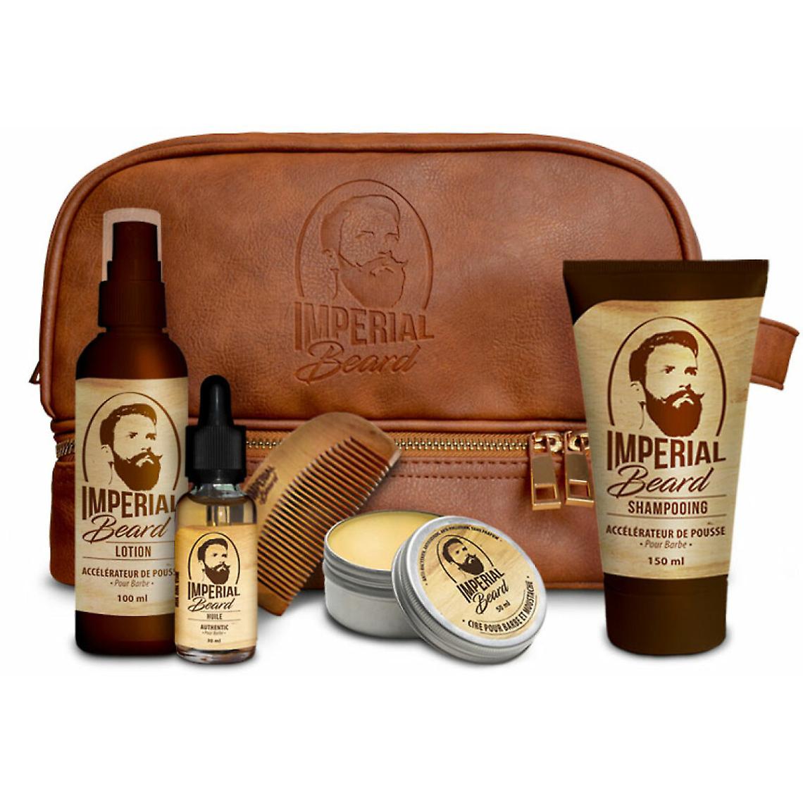Beard Volume Kit - Volume Shampoo/ Volume Lotion/ Beard Oil/ Moisturizing Wax/ Comb & Pouch