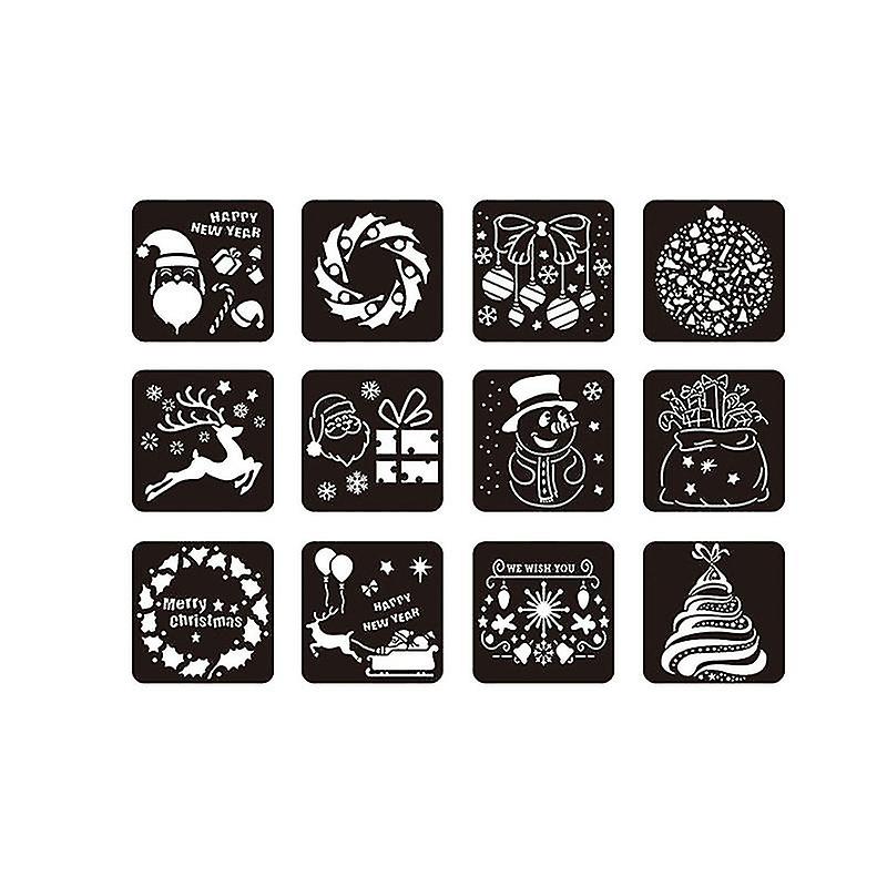 12pcs Christmas Drawing Template