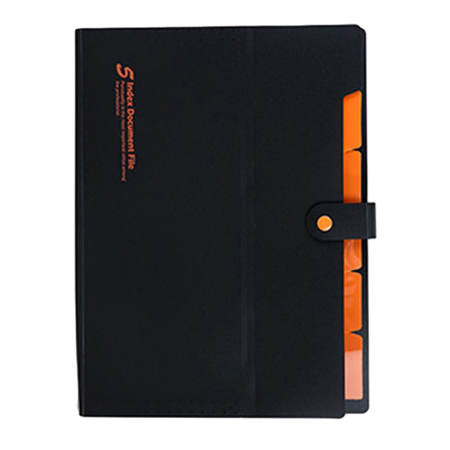 Portable Accordion Folder with Bungee Closure Secure Snap Design Letter Size File Pouch for Home