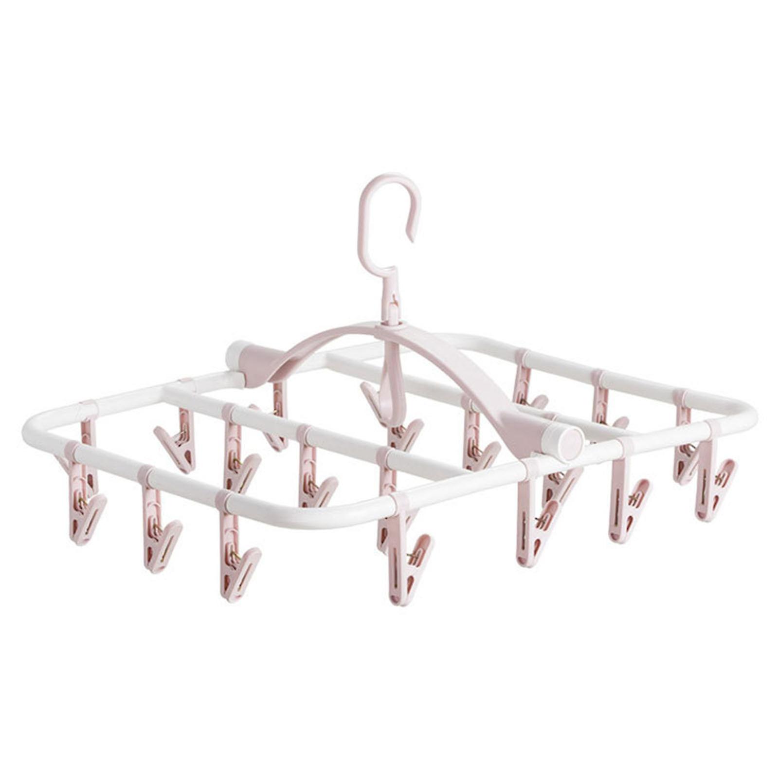1pc Drying Rack with Clips Non-slip Thickened Folding for Home Drying Laundry