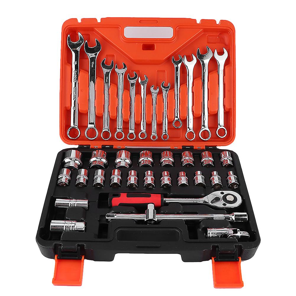 Combination Spanner Set,37Pcs Impact Socket Adapter Double Head Wrench Socket Wrench Ratchet Set Proven Performance