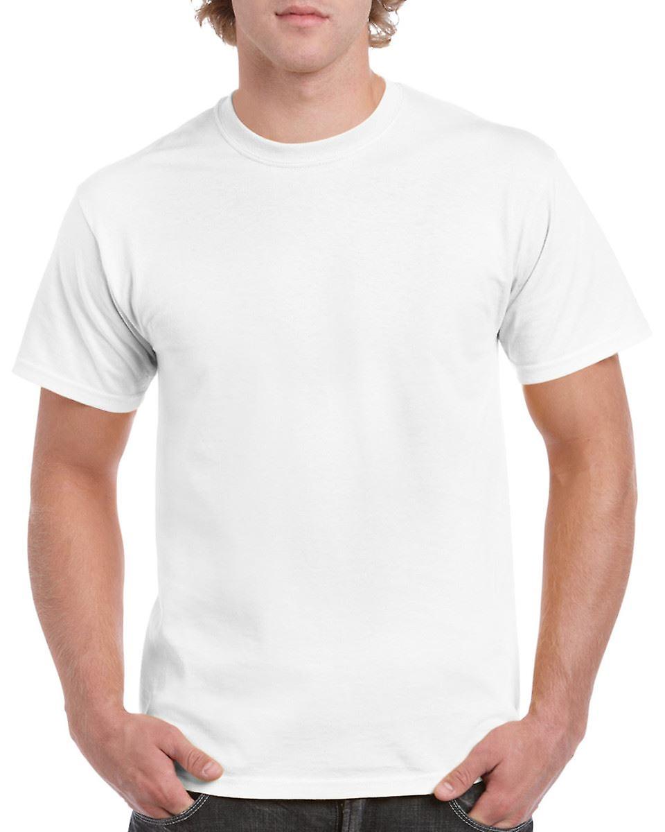 Gildan G5000 Plain Heavy Cotton T Shirt in White Fruugo UK